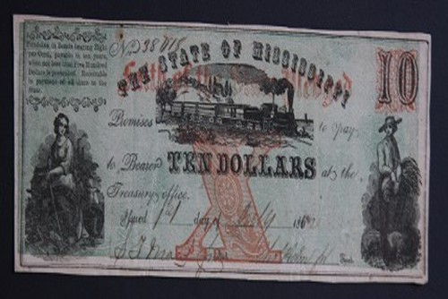 $10 1862 Jackson State of Mississippi