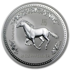 2002 Silver Lunar 10 Oz horse