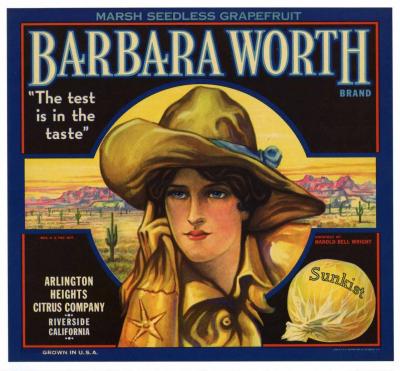 Fruit Label Barbara Worth 1920's