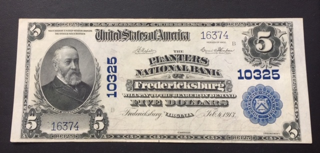 $5 1902 Planters National Bank Fredericksburg VA